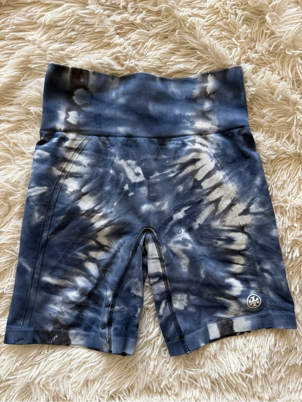 Tory Burch High Rise Seamless Tie Dye Bike Shorts Size Small